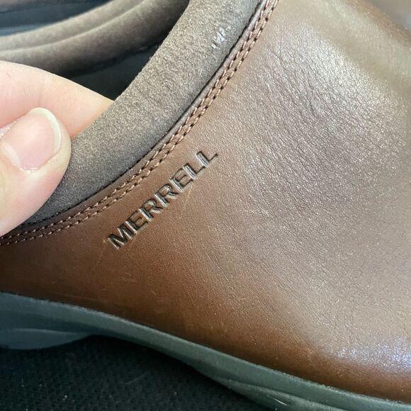 Merrell Men’s Encore Rexton AC Brown Leather Clogs Sz 15 - Picture 4 of 8